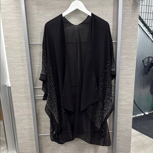 Elegant Black Women's Shawl with Rhinestone Accents
